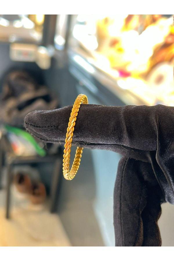 9 Gr (gram) Çocuk Bilezik Adana Üçlü Burma Bilezik 22 Ayar Altın Yatırımlık İşçilikisiz - Image 1