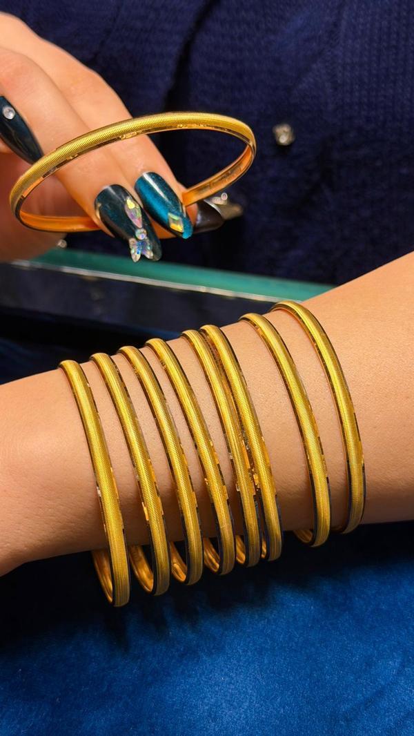 4 gr (GRAM) Noktalı Şarnel Bilezik Yatırımlık İşçiliksiz 22(916) Ayar Altın (6,2 ÖLÇÜ) - Image 1