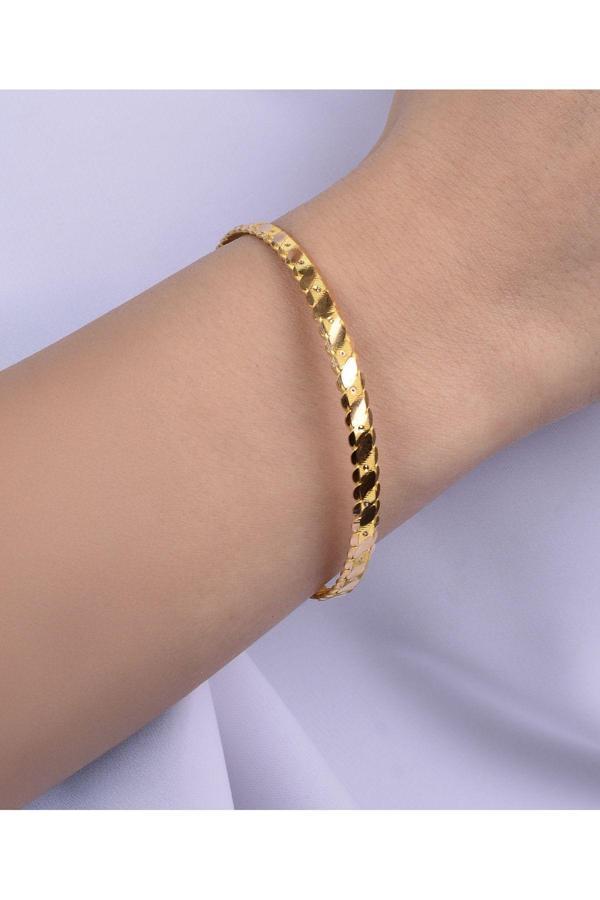 Kuyumcu Nurettin 15 gr (Gram) Kalemli Noktalı Üçlü Adana Burma Yatırımlık İşçiliksiz Bilezik 22 Ayar Altın