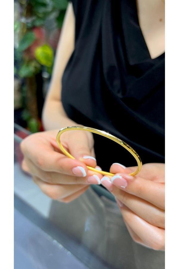 22 Gr (Gram) Oluklu Ajda İşçiliksiz Yatırımlık Bilezik 22 Ayar Altın - Image 1