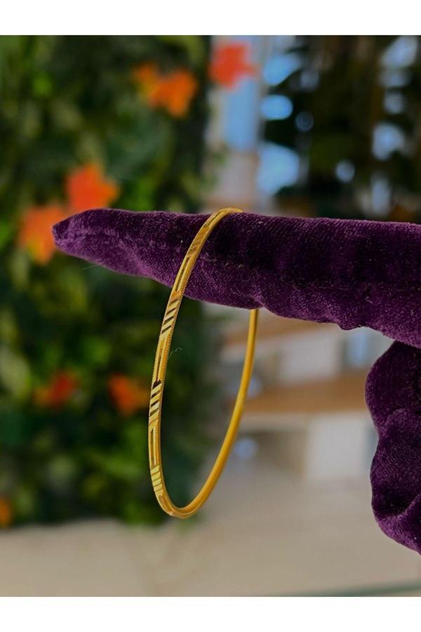 Kuyumcu Nurettin 10 gr (GRAM) İşçiliksiz Yatırımlık Kalemli Oluklu Ajda Bilezik 22 Ayar Altın