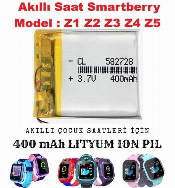 Akıllı Saat Smartberry Z1 Z2 Z3 Z4 Z5 modeline uyumlu batarya pil 58x27x28 - Image 1