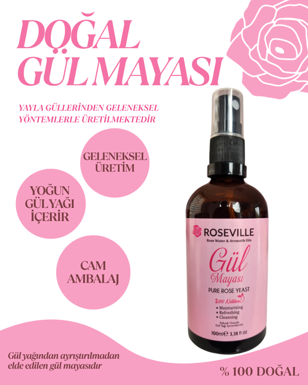 Roseville Gül Mayası Aydınlatıcı ve Gözenek Sıkılaştırıcı Tonik 100 ml Sprey Başlık - Image 1