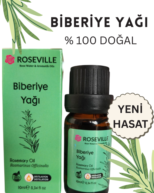 Roseville Biberiye Uçucu Yağı 10 ml %100 Saf ve Doğal - Image 1