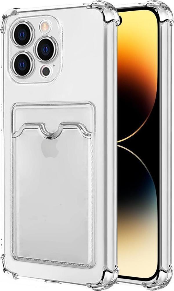 Microsonic Apple iPhone 15 Pro Max Card Slot Shock Kılıf Şeffaf - Image 1