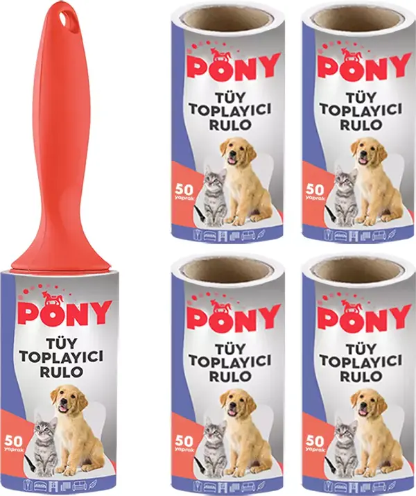 PONY TÜY TOPLAYICI RULO + 4 YEDEK RULO - Image 1