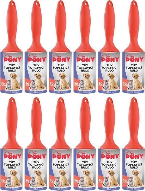 PONY TÜY TOPLAYICI RULO 12 Lİ KEDİ KÖPEK - Image 1