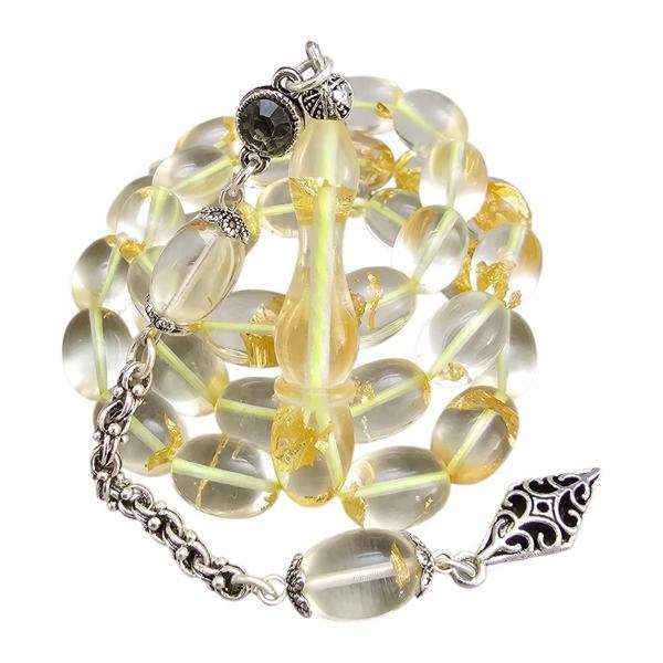 Altın Varaklı Uçak Camı Tesbih Lt1456 - Image 1