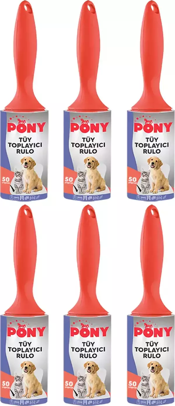 PONY TÜY TOPLAYICI RULO 6 LI SET KEDİ KÖPEK - Image 1