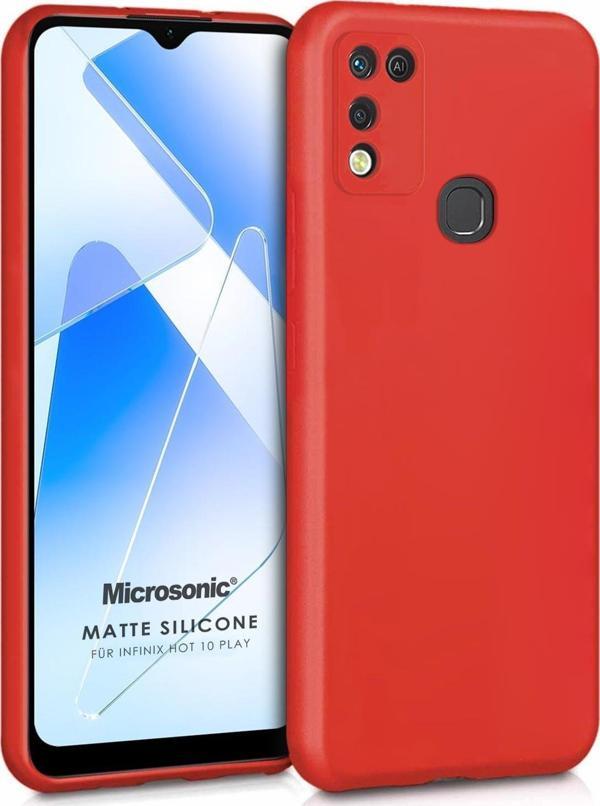Microsonic Matte Silicone Infinix Hot 11 Play Kılıf Kırmızı - Image 1