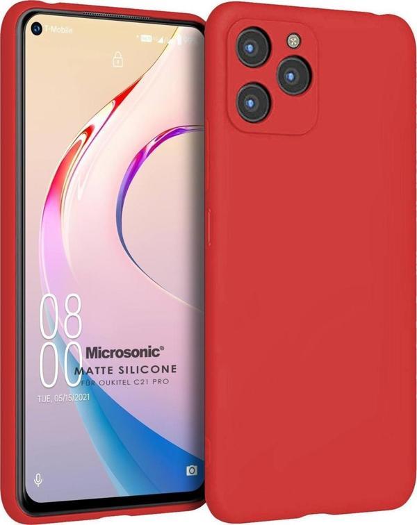 Microsonic Matte Silicone Oukitel C21 Pro Kılıf Kırmızı - Image 1