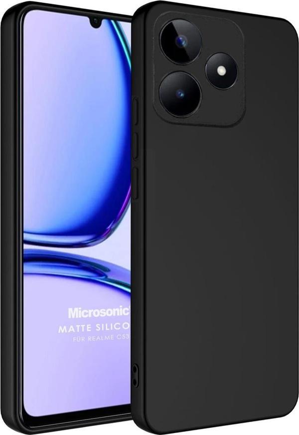 Microsonic Matte Silicone Realme C53 Kılıf Siyah - Image 1