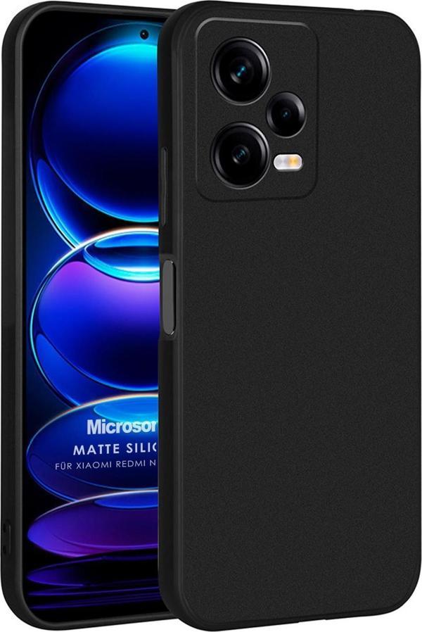 Microsonic Matte Silicone Xiaomi Redmi Note 12 Kılıf Siyah - Image 1