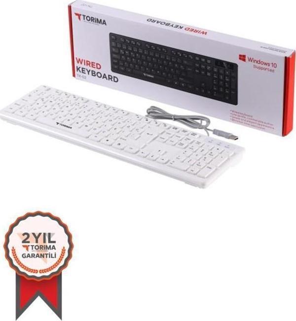 Torima TK-02 Kablolu Standart Q Klavye Beyaz - Image 1