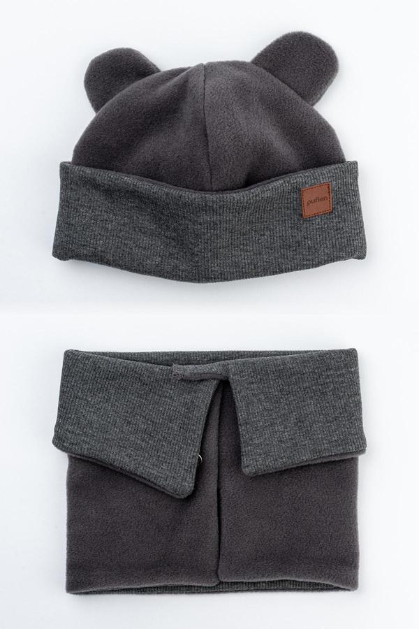 Pufien Pamuk Astarlı Polar Bere Ve Boyunluk Seti 0-3 Yaş Kaşkorse Pofuduk Bebek Bere Çocuk Boyunluk - Image 1