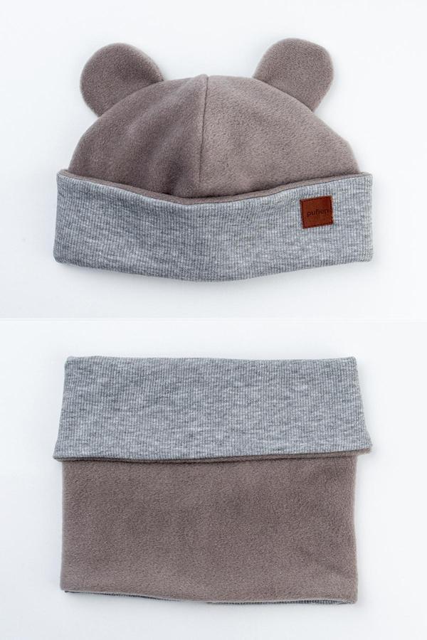 Pufien Pamuk Astarlı Polar Bere Ve Boyunluk Seti 0-3 Yaş Kaşkorse Pofuduk Bebek Bere Çocuk Boyunluk - Image 1