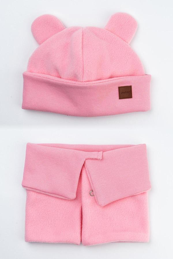 Pufien Pamuk Astarlı Polar Bere Ve Boyunluk Seti 0-3 Yaş Kaşkorse Pofuduk Bebek Bere Çocuk Boyunluk - Image 1