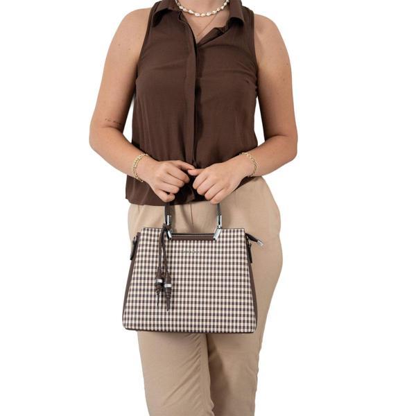 Silver & Polo Kadın Omuz Çantası 969-47368 SILVER POLO BAYAN ÇANTASI M191 KAHVE SARI-MAT KAHVE - Image 1