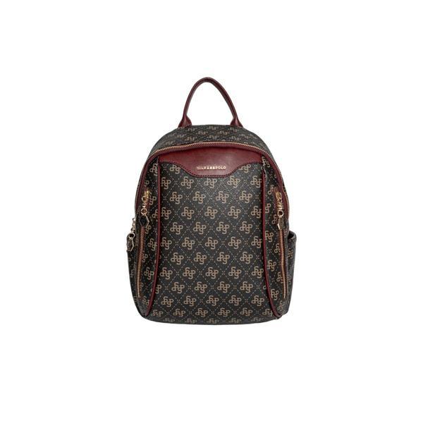 Silver & Polo Kadın  906-48334 SILVER POLO SIRT ÇANTASI M178 KAHVE SARI-MAT BORDO - Image 1