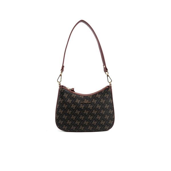 Silver & Polo Kadın Omuz Çantası 1259-48386 SILVER POLO BAYAN ÇANTASI M178 KAHVE SARI-MAT BORDO - Image 1