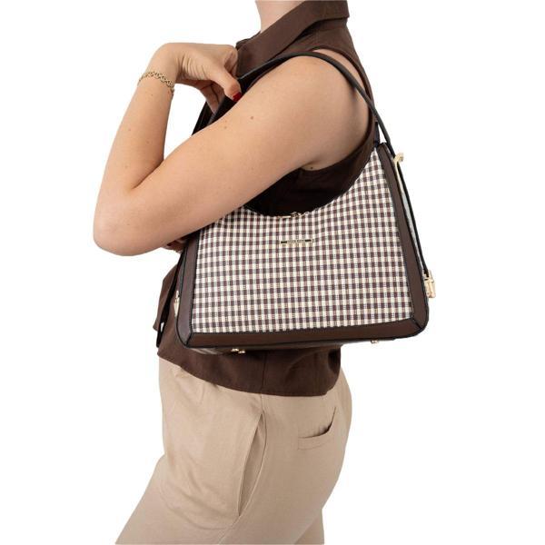 Silver & Polo Kadın Omuz Çantası 1187-47870 SILVER POLO BAYAN ÇANTASI M191 KAHVE SARI-MAT KAHVE - Image 1