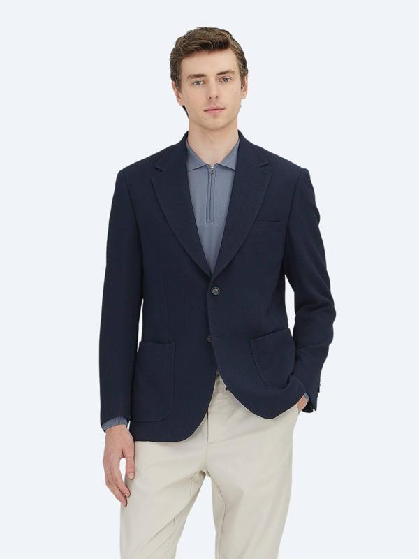 Lacivert Düz Modern Fit Ceket - Image 1