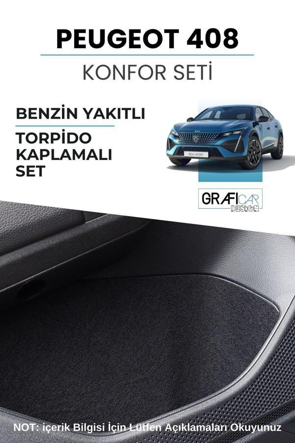 Graficar Peugeot 408 Konfor Seti - Torpido Kaplamalı Set / Araç Içi Eşya Cepleri Ses Giderici Kaplama Set - Image 1