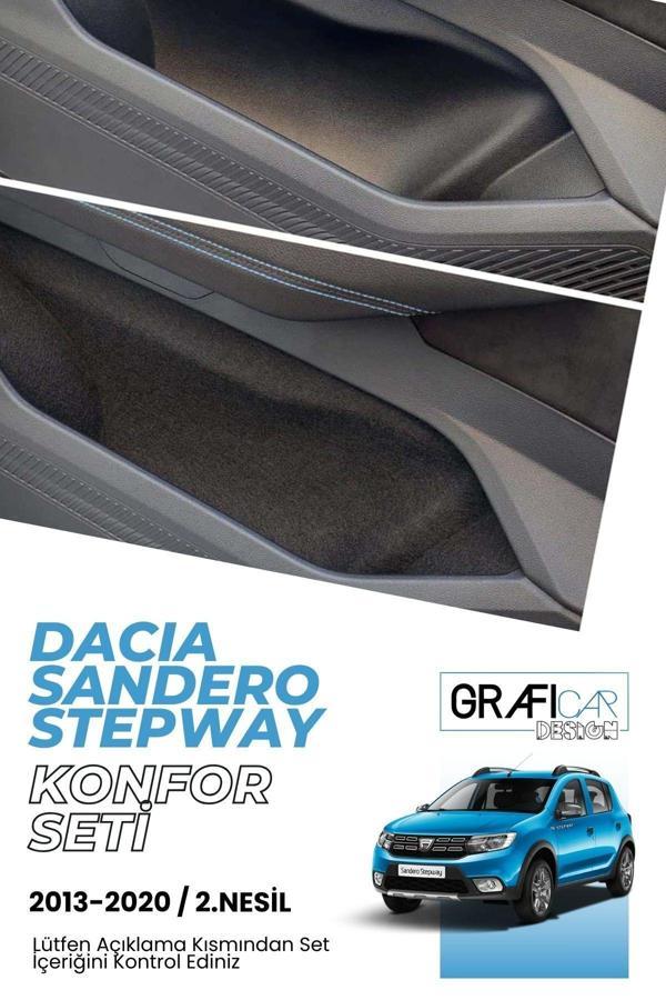 Graficar Dacia Sandero Stepway Konfor Seti Araç İçi Eşya Cepleri Ses Giderici Kaplama Set / 2013-2020 - Image 1