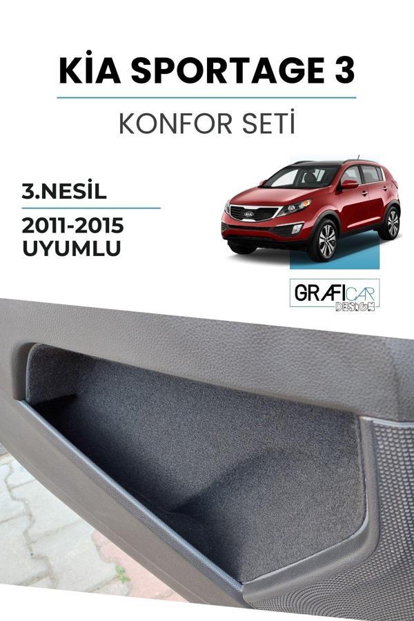 Graficar Kia Sportage 3 / 2011-2015 Konfor Seti Araç Içi Eşya Cepleri Ses Giderici Kaplama - Image 1