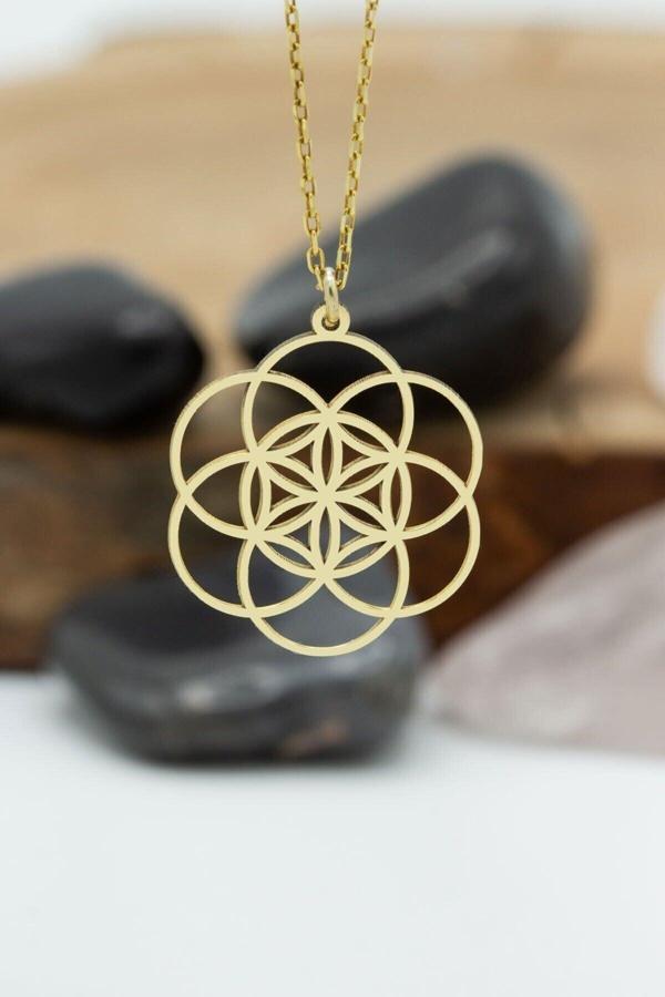 Market Of Universe Kadın 925 Ayar Gümüş Yaşam Tohumu Model Kolye - Image 1