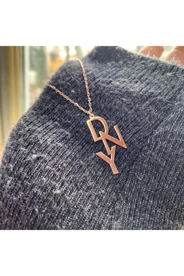 Market Of Universe 925 Ayar Gümüş Harfli Kolye - Image 1