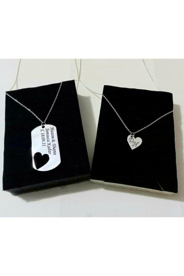 Market Of Universe 925 Ayar Gümüş Ikili Çift Kolyesi - Image 1