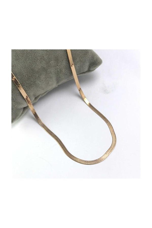 Market Of Universe Kadın 925 Ayar Gümüş İtalyan Yassı Ezme Zincir - Image 1