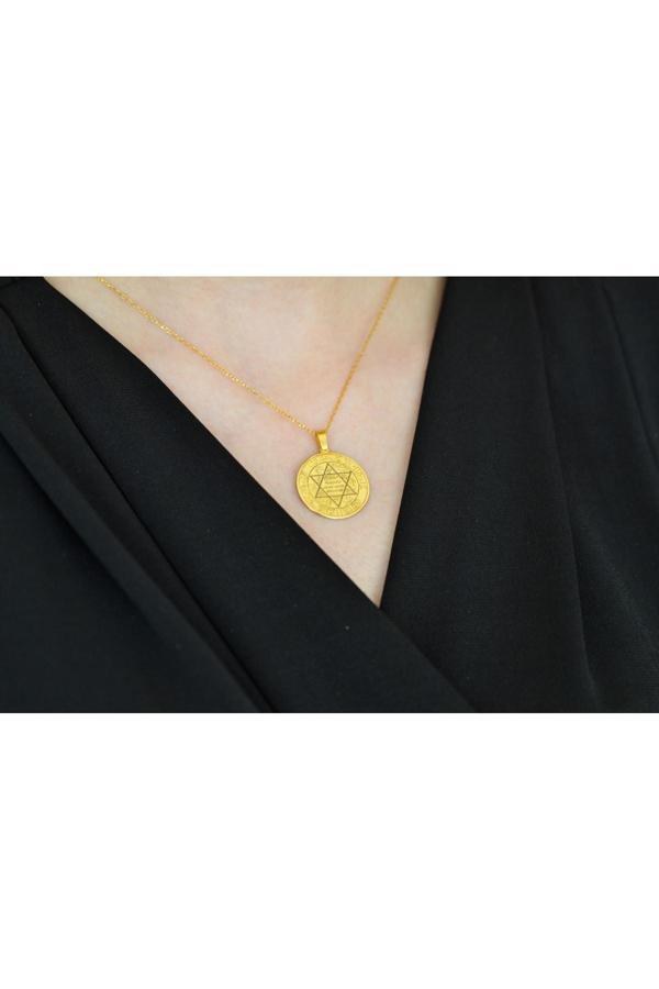 Market Of Universe 925 Ayar Gümüş Altın Kaplama Hz.Süleyman Mührü - Image 1