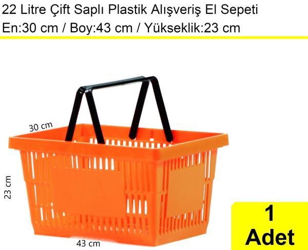 Plastik Market Alışveriş El Sepeti 22 Litre Turuncu - Image 1