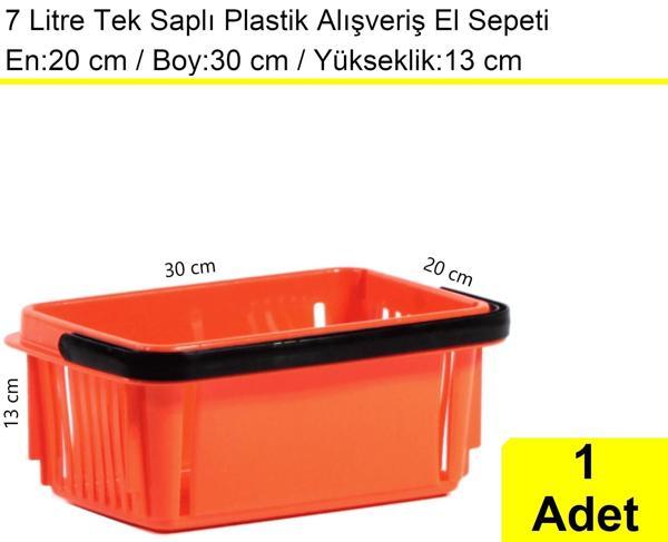 Plastik Kozmetik Alışveriş El Sepeti 7 Litre Turuncu - Image 1