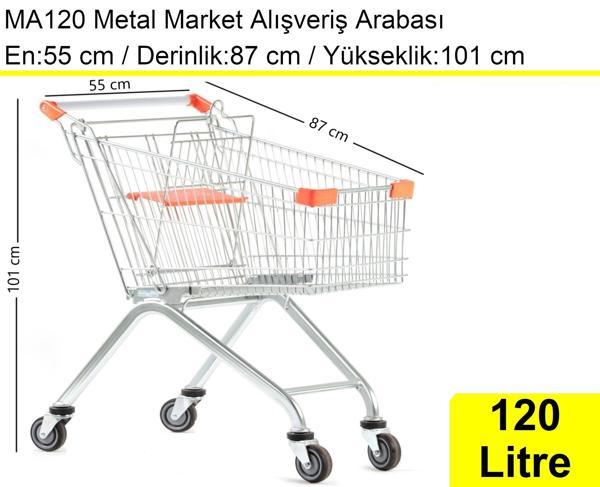 MA120 Metal Market Alışveriş Arabası 120 Litre - Image 1