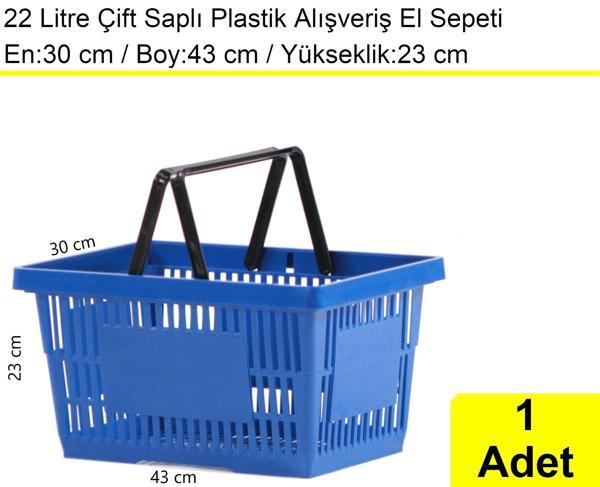 Plastik Market Alışveriş El Sepeti 22 Litre Mavi - Image 1