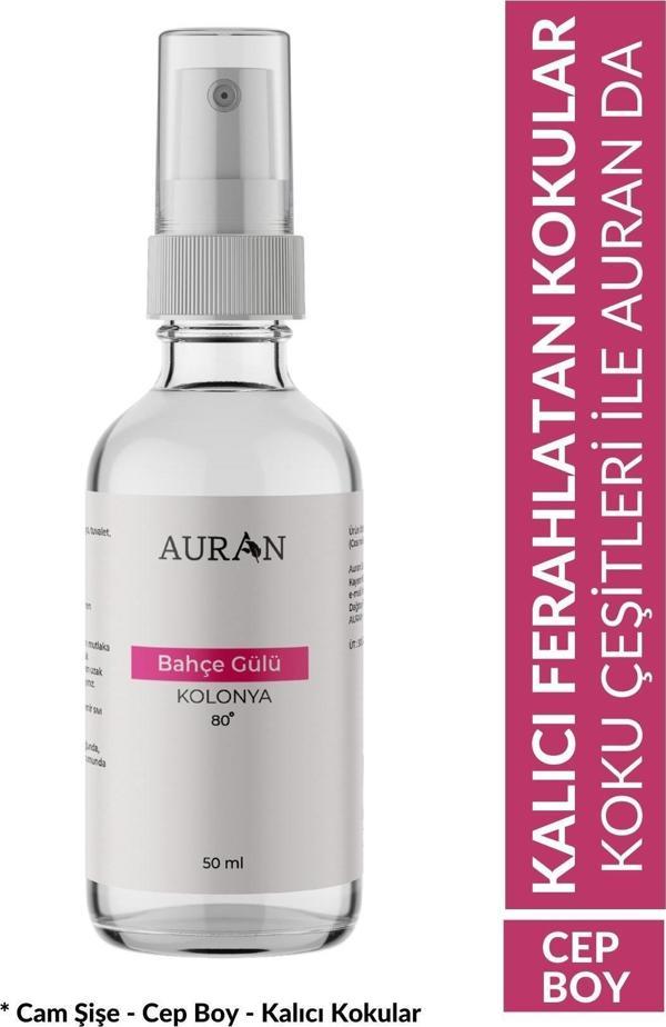 Auran Bahçe Gülü Cam Şişe 80 Derece Kolonya 50ml - Image 1