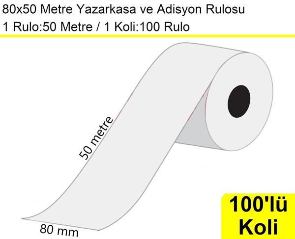 80x50 Metre Termal Yazarkasa ve Adisyon Rulosu 100'lü Koli - Image 1