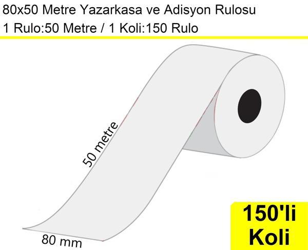 80x50 Metre Termal Yazarkasa ve Adisyon Rulosu 150'li Koli - Image 1