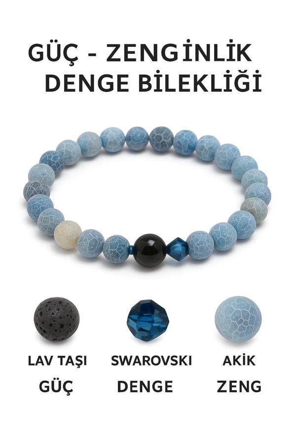 Night Diamond Doğal Lav Taşı Güç Ve Denge Sağlayan Bileklik | Güç Ve Denge Taşı - Image 1