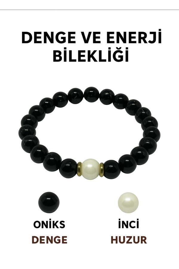 Night Diamond Gerçek Oniks Taşı Güç Ve Topraklama Bilekliği | Negatif Enerji Kalkanı - Image 1