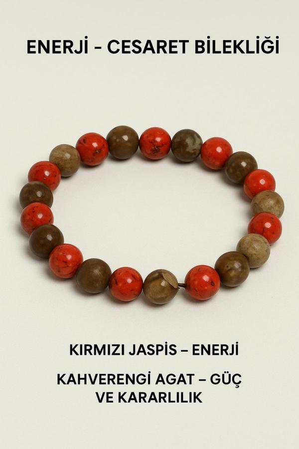Night Diamond Doğal Jasper Enerji Ve Cesaret Sağlayan Bileklik | Jasper Taşı - Image 1