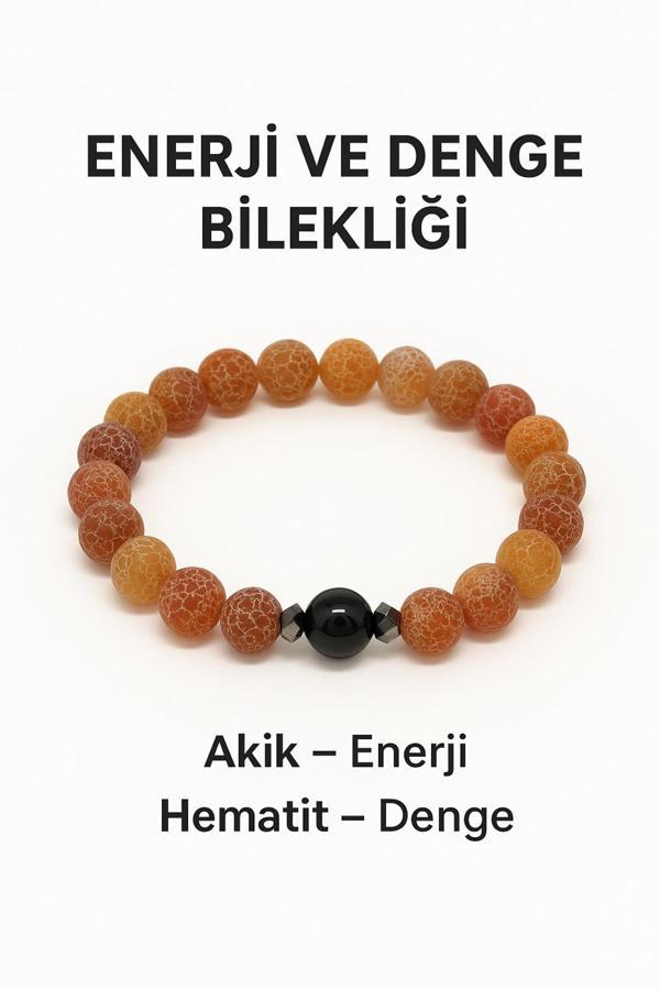 Night Diamond Doğal Akik - Hematit Kararlılık Sağlayan Bileklik | Kaplan Gözü Taşı - Image 1