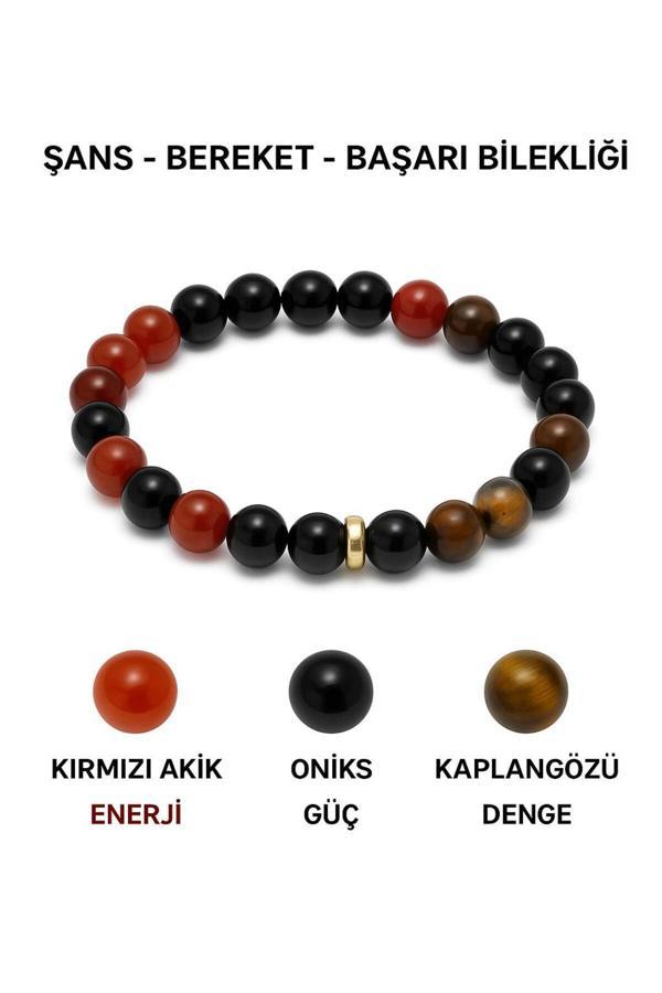 Night Diamond Doğal Onix Şans Ve Başarı Sağlayan Bileklik | Şans Ve Bereket Taşı - Image 1