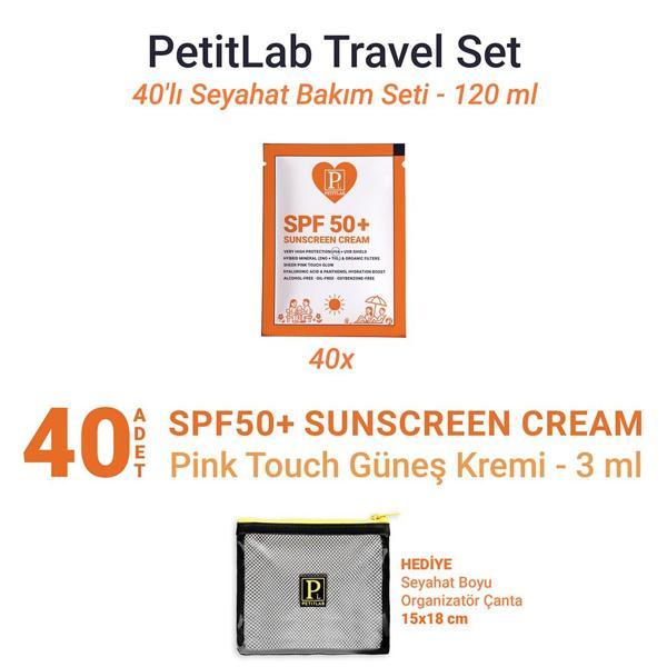 PetitLab Travel Set 40'lı Şase SPF50+ Güneş Kremi *Organizatör Çanta Hediyeli  - Image 1