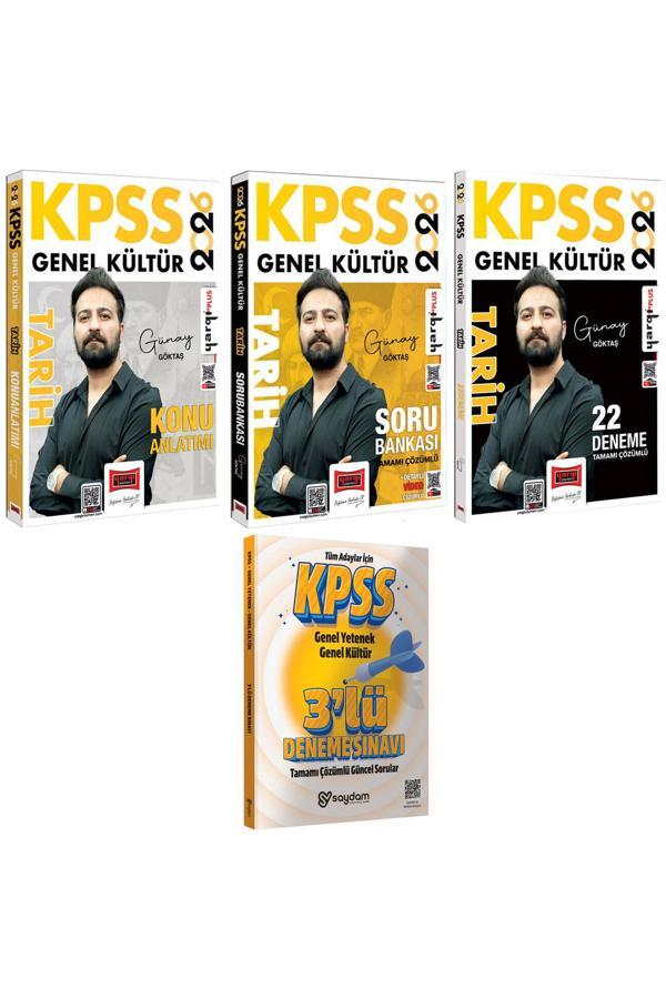 2026 KPSS Tarih Konu Anlatımı-Tamamı Çözümlü Soru Bankası-Tamamı Çözümlü 22 Deneme(Günay Göktaş) - Yargı Yayınları - Image 1