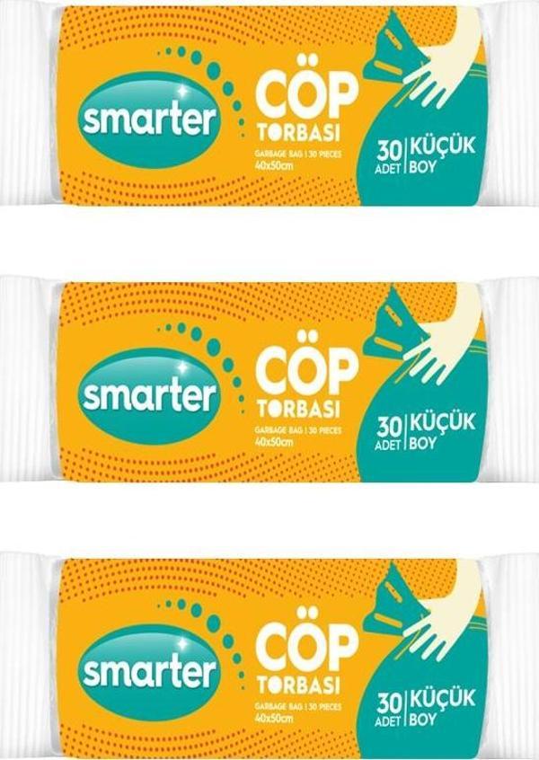 SMARTER 3 LÜ KÜÇÜK BOY ÇÖP TORBASI MİNİ 40x50cm ( ÇÖP POŞETİ ) - Image 1