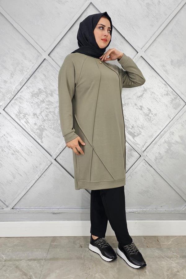 KADIN NERVÜR DİKİM TESETTÜR TUNİK - Image 1